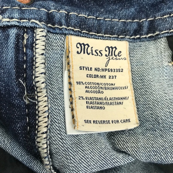 Miss Me Mid Rise Skinny Jeans Embellished Cross U - Picture 6 of 7